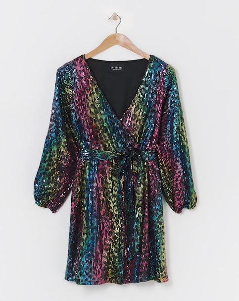 Lovedrobe sequin Belted Mini Dress - Multi