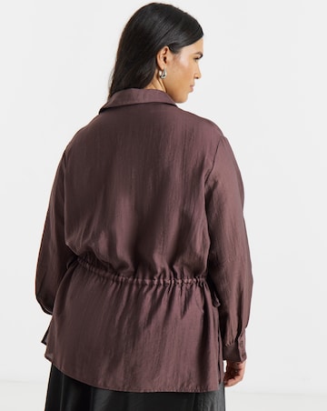 Drawstring Waist Oversized Shirt