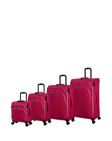 IT Luggage Trinary Magenta Blush 4pc Suitcase Set with TSA Lock