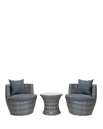 Charles Bentley 3 Piece Stacking Rattan Bistro Set