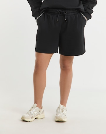 Black Whipstitch Detail Jogger Short