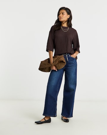 Chocolate Waffle Jersey Kimono Sleeve T-Shirt