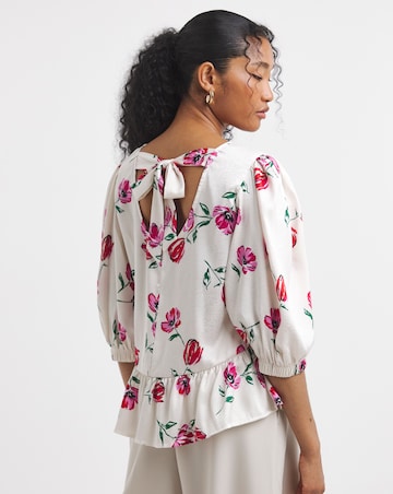 Flounce London Floral Frill Hem Blouse