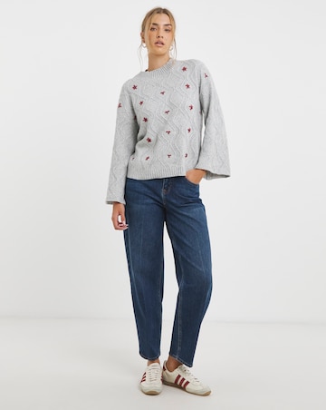 Native Youth Floral Applique Knitted Jumper