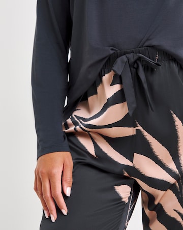 Figleaves Stretch Satin And Jersey Pyjama Set