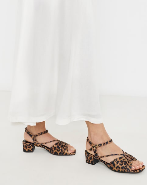 Charli Low Block Heel Soft Ruched Sandals - Extra Wide Fit (EEE)