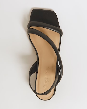 Avery Asymmetric Low Block Heeled Sandals - Wide Fit (E)
