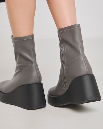 Noah Stretch Upper Wedge Ankle Boots - Extra Wide Fit (EEE)