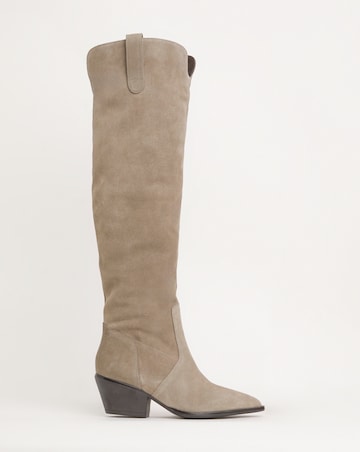 Kairo Suede Over the Knee Multi Wear Western Boots Wide E Fit Super Curvy Calf
