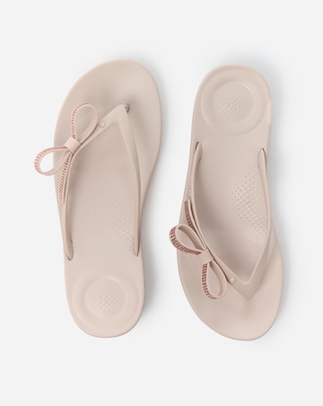 FitFlop Rose Iqushion Glitz-Bow Flip-Flops - Standard Fit (D)