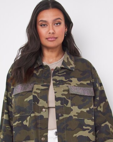 Khaki Camo Utility Shacket