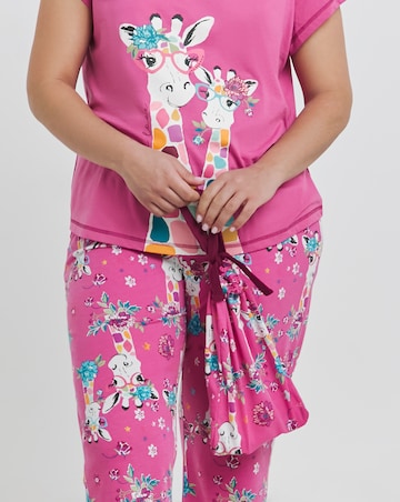 Joe Browns Jersey Pyjamas In A Bag Giraffe Print