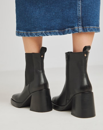 Emery Leather Platform Chelsea Ankle Boots Wide E Fit