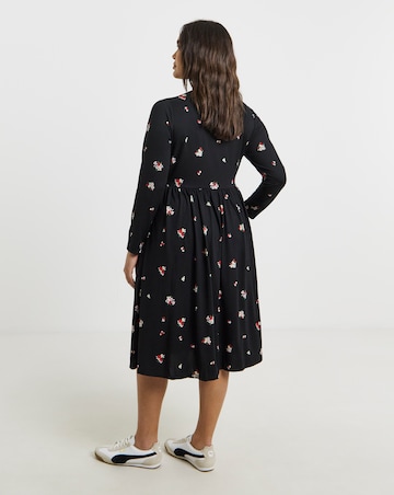 Simply Be Ditsy Print Supersoft Pocket Midi Dress