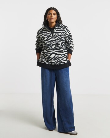 Zebra Print Borg Sweatshirt
