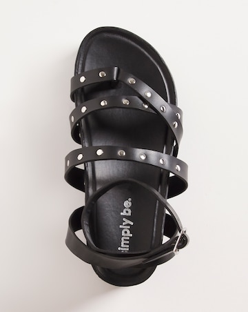 Sasha Studded Strappy Footbed Sandals Ex Wide Fit Simply Comfort