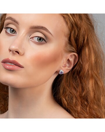 Radley Ladies Silver Light Amethyst Heart Stud Earrings