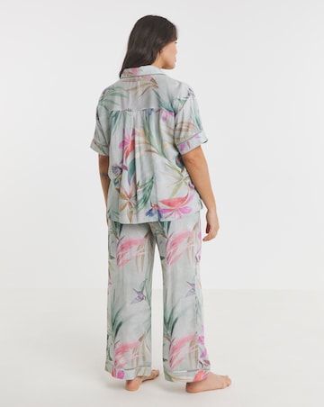 Figleaves Viscose Linen Blend Revere Pyjama Set