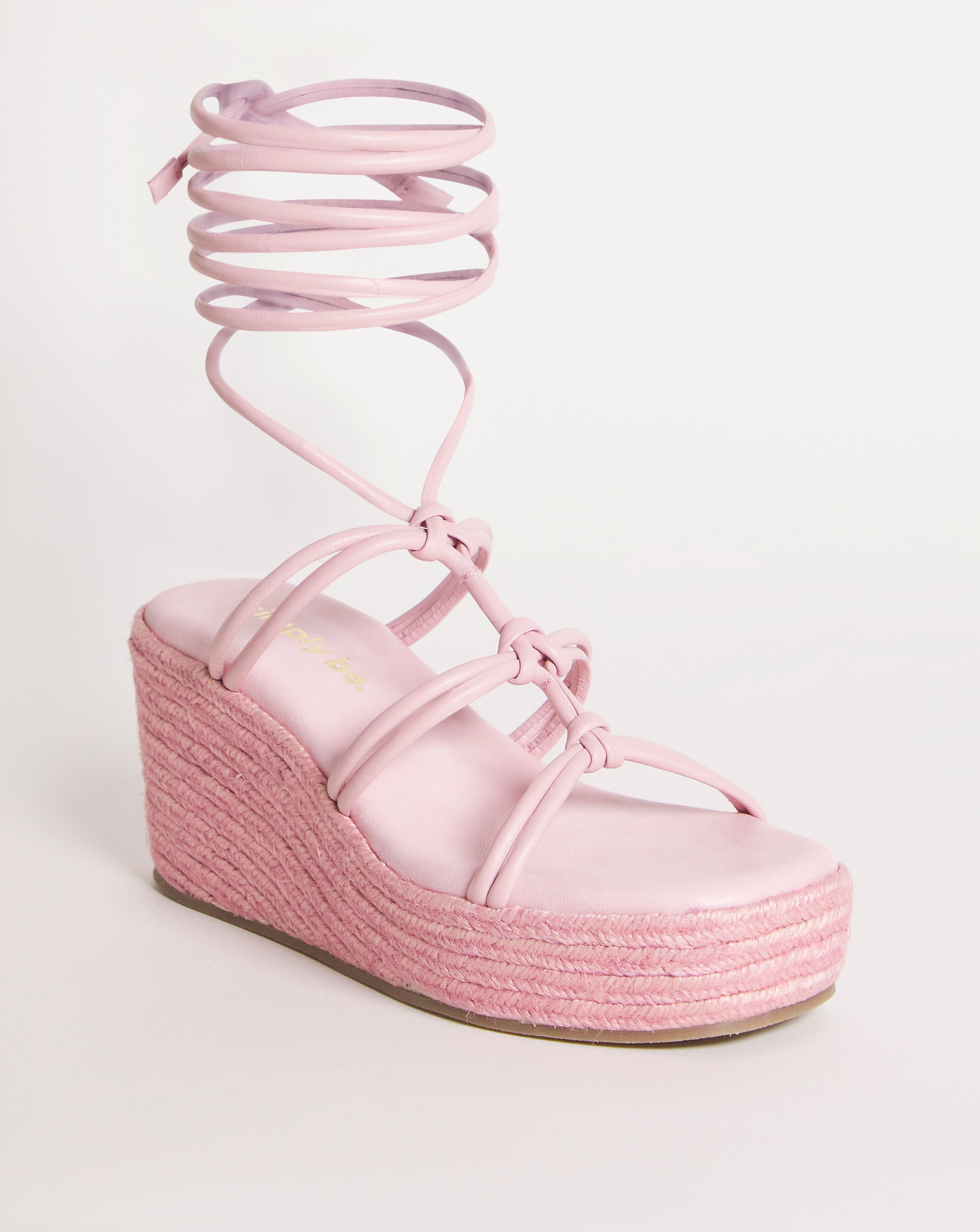 Neve Ankle Tie Wedge Espadrille Sandals Wide Fit Simply Be