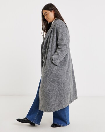 Grey DB Midaxi Brushed Faux Wool Coat