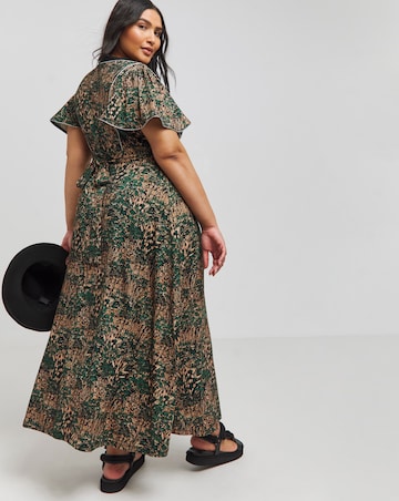 Joe Browns Jersey Contrast Floral V Neck Maxi Dress