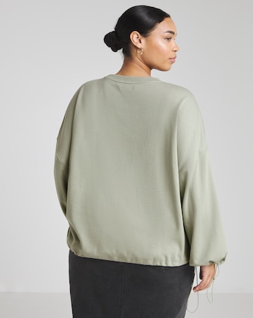 Sage Green Toggle Detail Sweatshirt