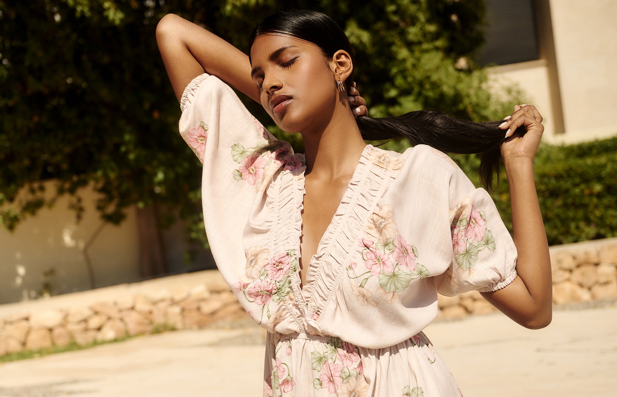 Floral print summer dress