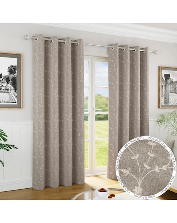 Tivoli Thermal Blackout Embroidered Eyelet Curtains