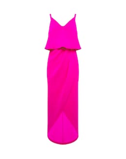 Joanna Hope Pink Overlay Midi Dress