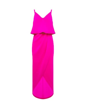 Joanna Hope Pink Overlay Midi Dress