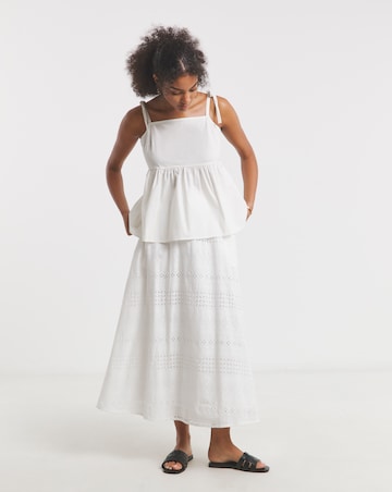 Simply Be White Tie Strap Cami