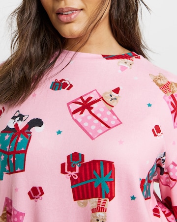 Simply Be Christmas Cats Supersoft Twosie Pyjama Set
