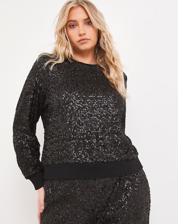 Black Sequin Sweatshirt