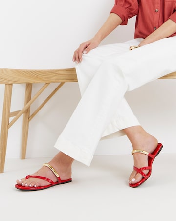 Chapel Toe Loop Hardware Detail Flat Sandals - Wide Fit (E)