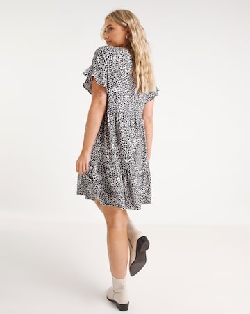 Ditsy Print Supersoft Frill Smock Dress