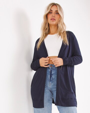 Navy Edge to Edge Jersey Cardigan