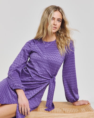 Textured Jersey Wrap Dress