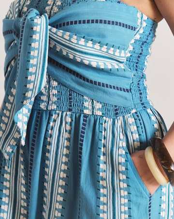 Jacquard Wrap Front Culotte Beach Jumpsuit