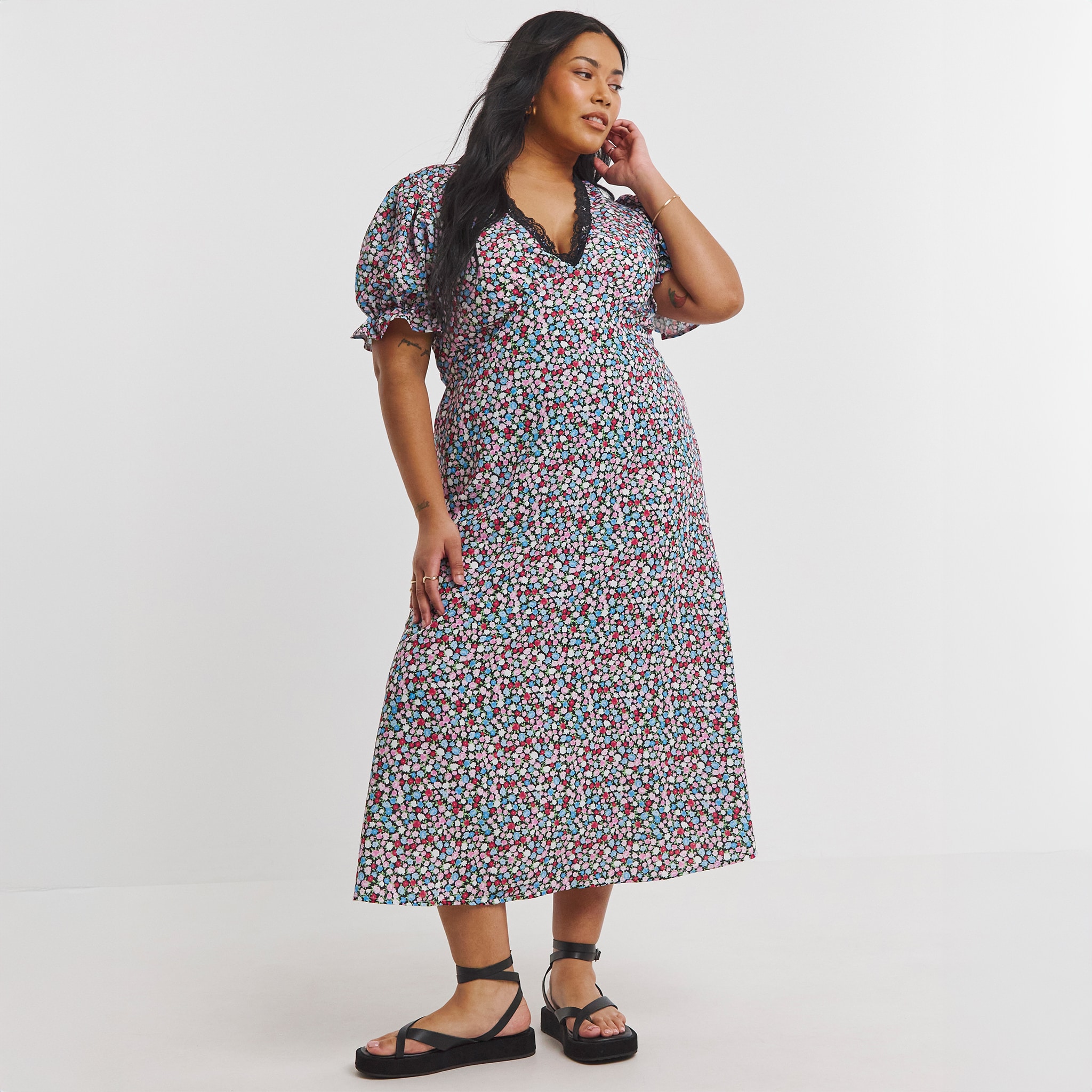 Ditsy print day dress