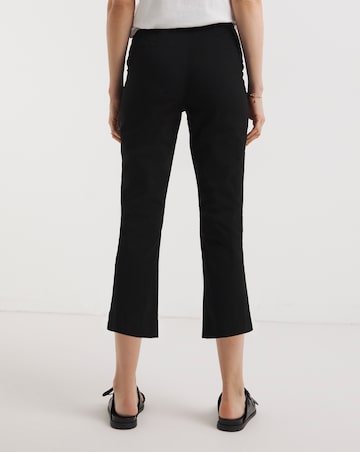 Black Stretch Chino Cropped Trousers
