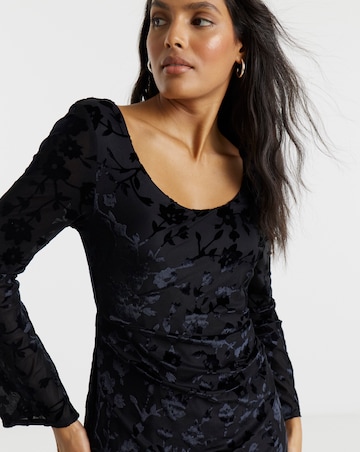 Flounce London Burnout Detail Maxi Dress