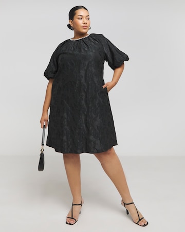 Joanna Hope Jacquard Shift Dress With Diamante Trim