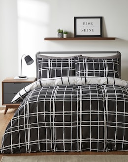 Wilson Check Duvet Cover Set - Black