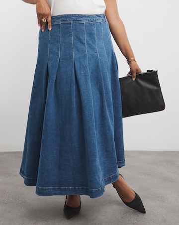 Dark Blue Maxi Denim Kilt
