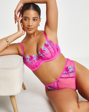 Ann Summers Shimmering High Waist Brazillian Bright Pink