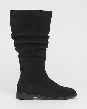 Pebble Knee High Ruched Boots - Standard Fit (D) & Standard Calf