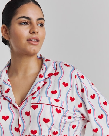 Chelsea Peers Jersey Heatwave Stripe Heart Print Pyjama Set