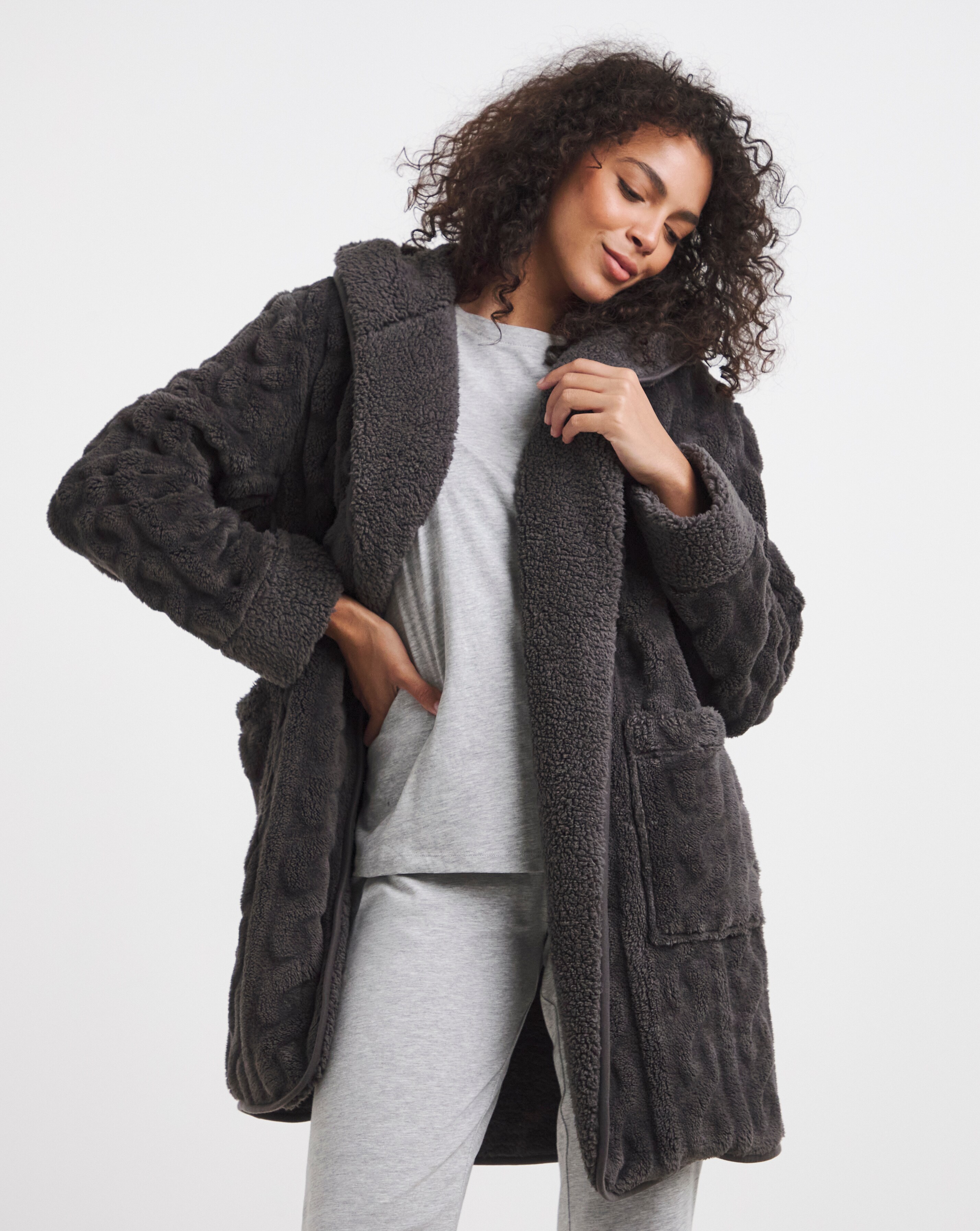 Pretty Secrets Cable Fleece Lounge Cardigan