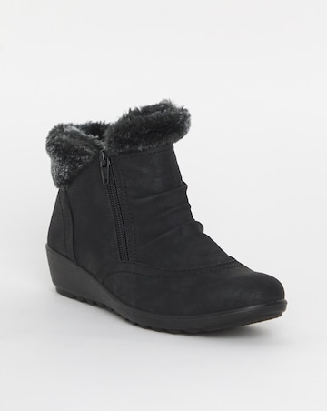 Cushion Walk Zip Fur Ankle Boot EEE Fit