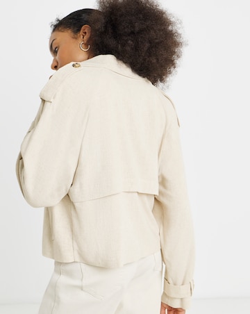 Simply Be Neutral Cropped Linen Trench